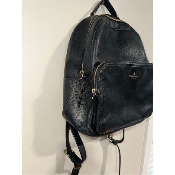 Kate Spade Mini Nicole Larchmont Avenue Black Pebbled Leather Backpack